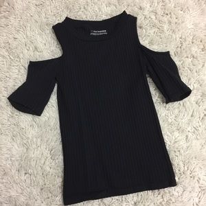 Ida Fashion Black Off the Shoulder Shirt